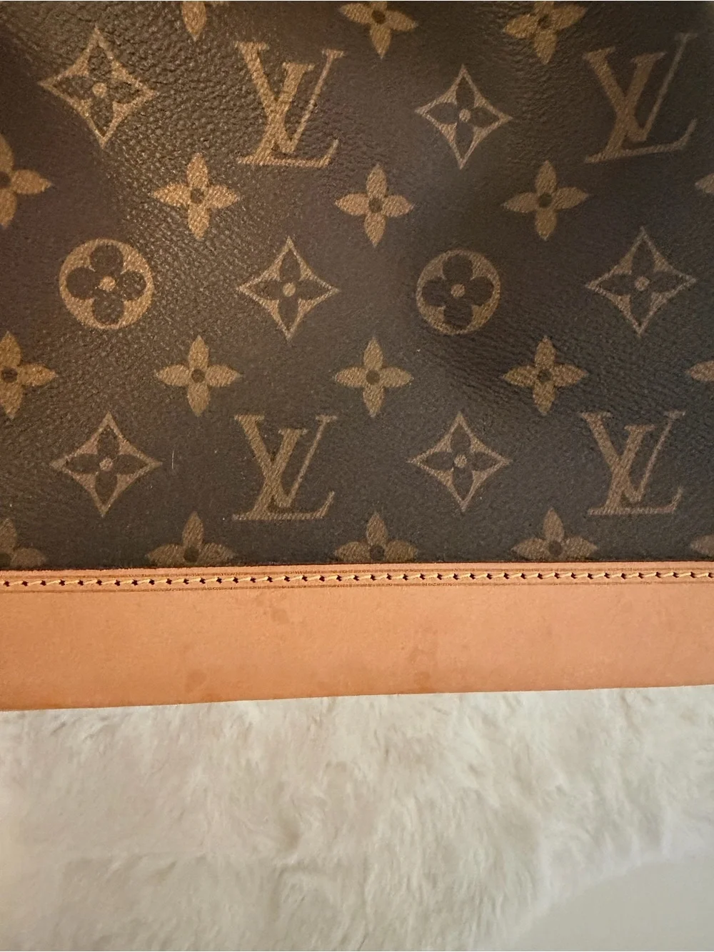 Louis Vuitton Brown Monogram Noe Drawstring Hobo with Tan Trim